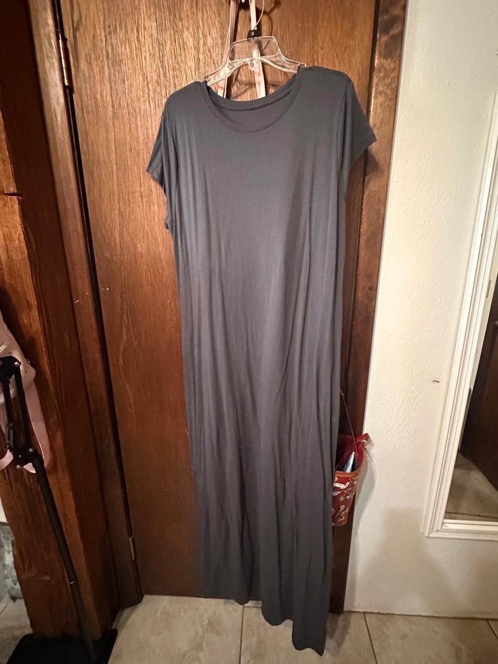 a new day Target Brand Slate Gray Short Sleeve Maxi Dress